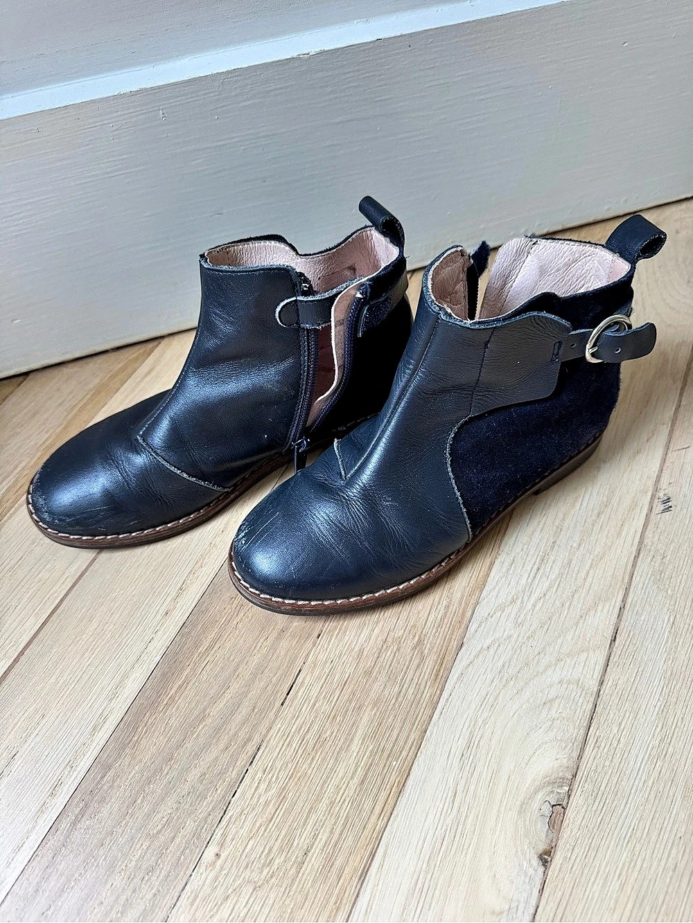 Jacadi Suede Leather Navy Ankle Boots Girls EU 30
